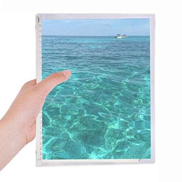 Imagem de Caderno com imagem da natureza da ciência da água do oceano, diário de folhas soltas recarregável