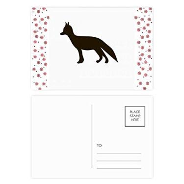 Imagem de Black Fox — Cartão postal de natal com desenho de animal fofo de raposa preta