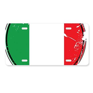 Imagem de DIYthinker Bandeira nacional da Itália, símbolo da Europa, placa de licença decoração de aço inoxidável para automóveis
