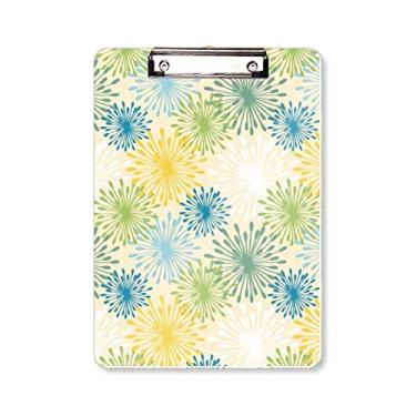 Imagem de Flor planta colorida dente-de-leão prancheta pasta bloco de escrita placa de suporte A4