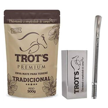 Imagem de Kit Tereré Trots Copo Quadrado + Bomba - Inox + Erva Mate