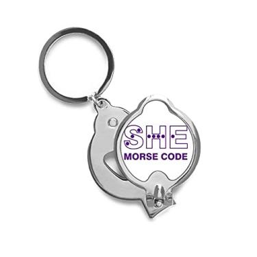 Imagem de Morse Code She Dot-line Expression Cortador de unhas de dedo Tesoura Cortador de aço inoxidável