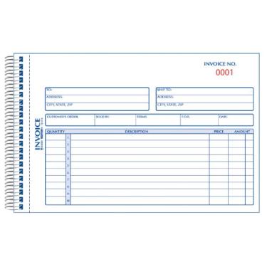 Imagem de REDIFORM Livro de fatura padrão prata, encadernado com fio, numerado, 14 x 19 cm, 50 duplicadas (7L721S)