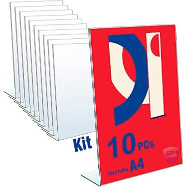 Imagem de 10 Display Expositor Acrílico A4 Em Ps Cristal Mesa Balcão