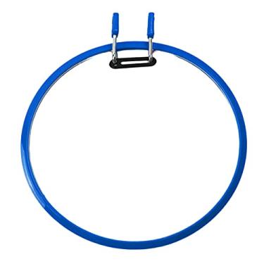 Imagem de Dynwave Aro Plástico Ajustável 8,7 Polegadas Ponto Cruz Moldura de Exibição Primavera Tensão Arte, azul