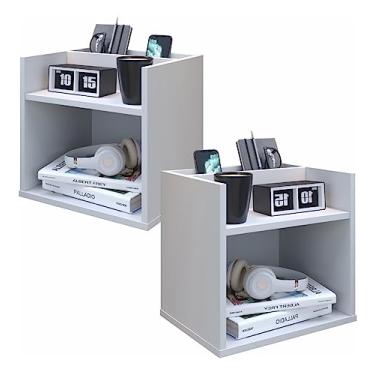 Imagem de Kit Mesa de Cabeceira Suspensa Decor - Branco - Mania de Móveis