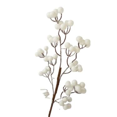 Imagem de Galho Decorativo Com Bagas De Eps Branco 57cm