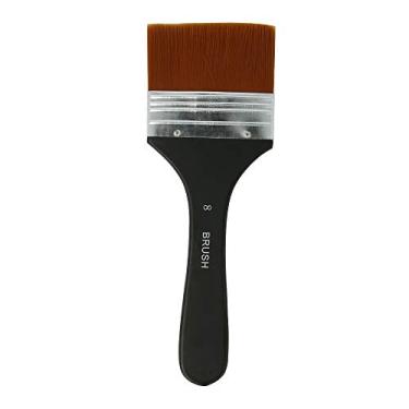 Imagem de CIADAZ 1pc Pincel de tinta plana profissional de nylon guarnição de arte pincel cabo de madeira para manchas de gesso colas vernizes tinta óleo acrílico guache aquarela pintura de parede móveis limpez