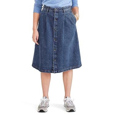 Imagem de DOCKERS Saia midi feminina, Jeans, 60
