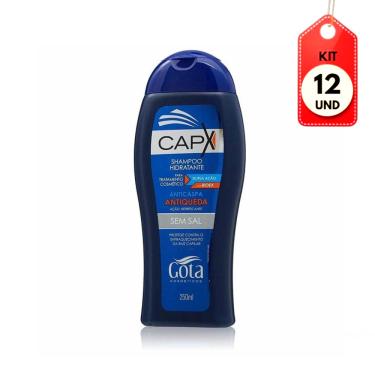 Imagem de Kit C/12 Gota Dourada Capx Antiqueda Azul Shampoo 250ml