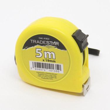 Imagem de Trena de Medição 5m x 19mm em Aço Amarelo ABS
