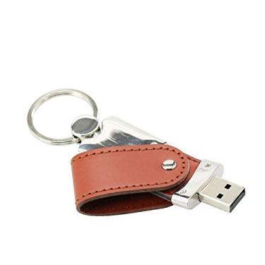 Imagem de 16 GB Marrom PU Chaveiro USB Flash Drive PenDrive Flash Memory Stick Pen Drive USB Disco Falsh Pen Drive USB Disco USB