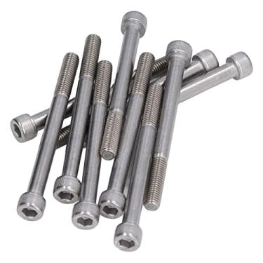 Imagem de Vomeko 10 peças de parafusos hexagonais de máquinas industriais de aço inoxidável A2-70 M10 - tampa de cabeça cilíndrica, parafusos hexagonais de meio dente (M10*150)