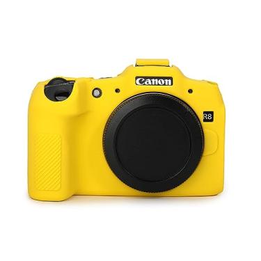 Imagem de Rieibi Capa para EOS R8, capa protetora de silicone macio para câmera Canon EOS R8 EOSR8, capa leve para câmera EOS R8 - amarela