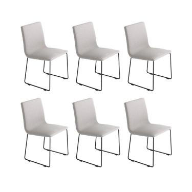 Imagem de Conjunto 6 Cadeiras para Sala de Jantar Prime Cinza