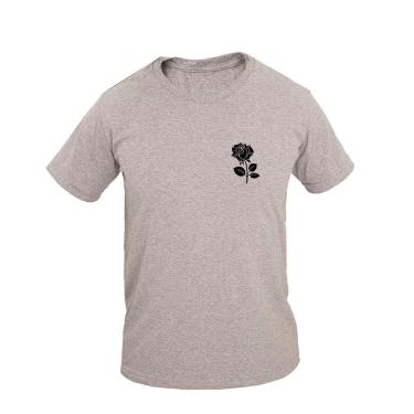 Imagem de Camiseta Masculina Algodão Manga Curta Estampa Flor Casual