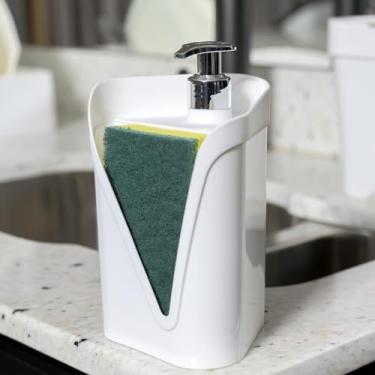 Imagem de Dispenser Organizador Prático De Pia Porta Detergente E Esponja Bucha Sólido Click Cozinha Branco Uz