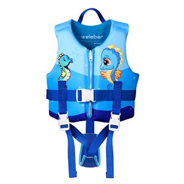 Imagem de Welebar Colete de natação infantil, boias infantis com alça de segurança ajustável, acessório de natação para meninos e meninas de 2 a 10 anos/10 a 39,9 kg