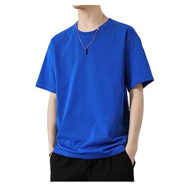 Imagem de Camiseta masculina atlética de manga curta com absorção de umidade, camiseta de treino de algodão ultramacio, Cor 1, 5G