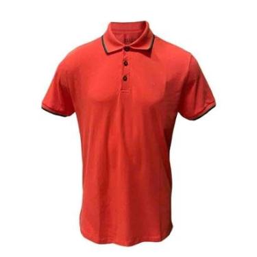 Imagem de Camiseta Polo Ellus Vermelho Claro com Friso Verde-Masculino