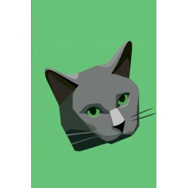 Imagem de Caderno de gato fofo: 15 x 23 cm, 120 páginas, em branco sem forro