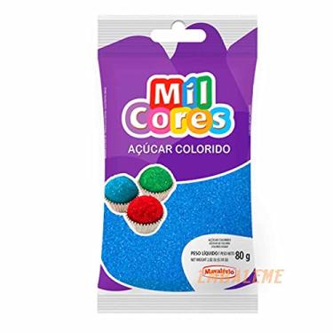 Imagem de Açúcar Colorido Azul Mil Cores, 80g,Mavalério