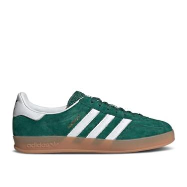 Imagem de adidas Tênis masculino Gazelle Indoor, Verde universitário/calçado branco/chiclete 7, 37