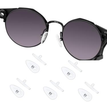 Imagem de OOWLIT 5 pares de protetores de nariz transparentes e macios antiderrapantes para óculos Oakley armação de óculos de sol 15 mm x 8 mm x 5 mm