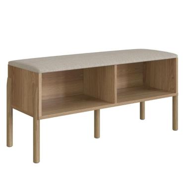 Imagem de Sapateira Banco Estofado Oslo Artesano 93 cm (largura) MDP Hanover Tecido Fendi Pés Mad...