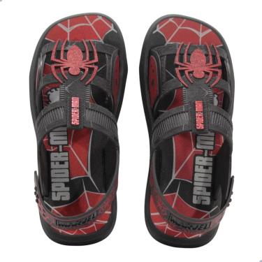 Imagem de Sandália Infantil Masculina Grendene Kids Homem Aranha Preto/Vermelho + Buggy