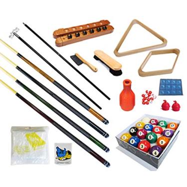 Imagem de Mesa de sinuca – Kit de acessórios premium de 32 peças – Conjuntos de bolas de ponte de taco de piscina (Kit-14)