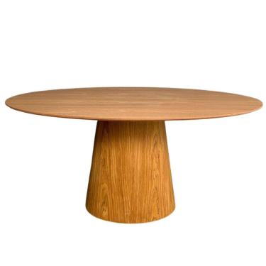 Imagem de Mesa de Jantar Cone Oval 244x137 cm Base Madeira Freijó Tampo Freijó
