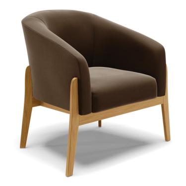 Imagem de Cadeira Sala De Jantar Base De Madeira Stella Suede D03 - D'r