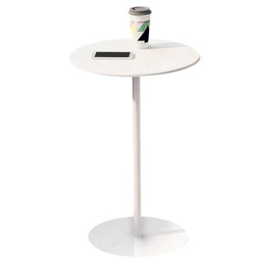 Imagem de Mesa de bistrô, mesa de bar redonda, mesa de pub, mesa alta de bistrô com base de metal, mesa de jantar contemporânea para casa pub cozinha, fácil montagem