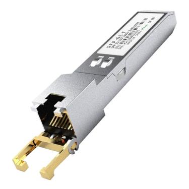 Imagem de Transceptor Ethernet de cobre SFP para RJ45 Gigabit 1000Base-T de alto desempenho - Compatível com Cisco, Meraki, Ubiquiti, D-Link, TP-Link, Supermicro, Netgear, MikroTik S-RJ01, 1,25 G SFP-T, até 100