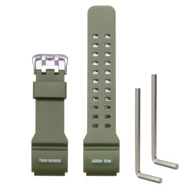 Imagem de WRISTARMOR Pulseira de reposição de resina natural para Casio GShock Master of G Mudmaster Twin Sensor Sports Watch GWG-100 GG-1000 GSG-1000 Pulseira