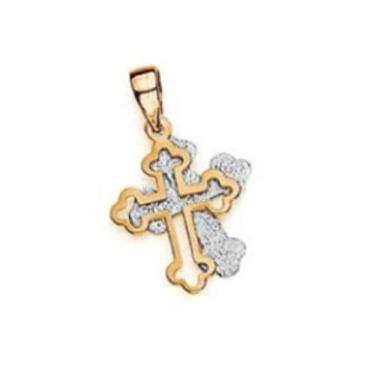 Imagem de Pingente banhado ouro 3x 24k 18k e 22k  unissex cruz sobrepostas romma