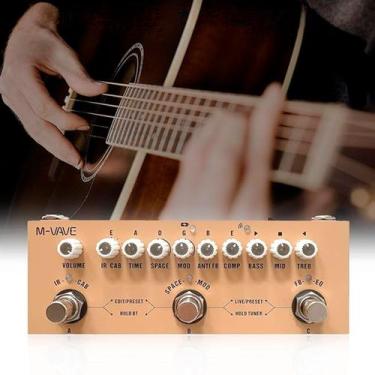 Imagem de Pedal De Efeito M-vave Pedaleira Cube-baby Ac Creme Acústica Violão Pr