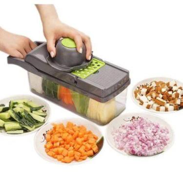 Imagem de Cortador Fatiador Verduras Frutas Legumes Processador Inox - CORTADOR 