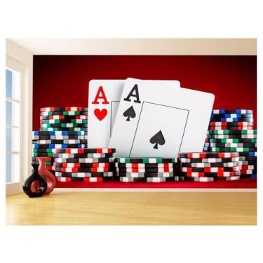 Imagem de Papel De Parede 3D Salão De Jogos Cartas Poker 3,5M Jcs66 - Você Decor