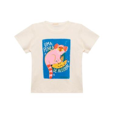 Imagem de Blusa Básica Infantil Menina Estampada Em Cotton - Off Penca - Tupinik