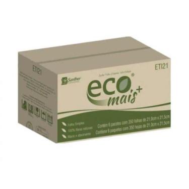 Imagem de Santher toalha de papel eco folha simples interfolha 06 x 350 folhas -