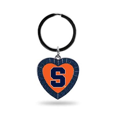 Imagem de Chaveiro NCAA Syracuse laranja NCAA Strass coração colorido, azul-marinho, 7,6 cm de comprimento