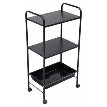 Imagem de Carrinho Mesa Auxiliar 2 Tampos E 1 Bandeja Estética Clinica - Nayuna