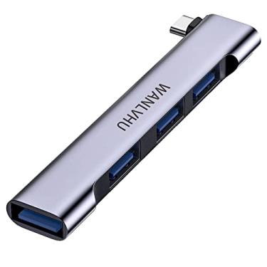 Imagem de Hub USB-C para laptop – Adaptador multiportas ultrafino com USB 3.0, expansor para MacBook Pro/Air, Surface Pro, teclado, pen drive (4 em 1)