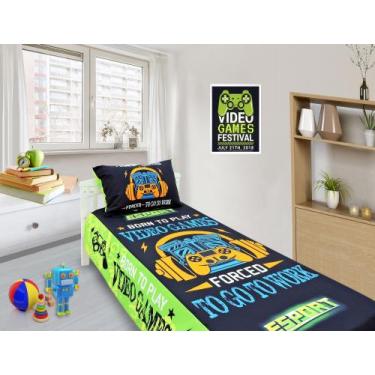 Imagem de Jogo De Lençol Cobre Leito E Fronha Solteiro Gamer ls-gm2 - Fantasia B