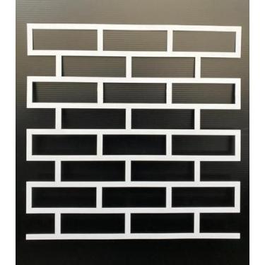 Imagem de Stencil De Parede Tijolinho Revestimento Pintura 60X60 Cm - LU JPDECOR