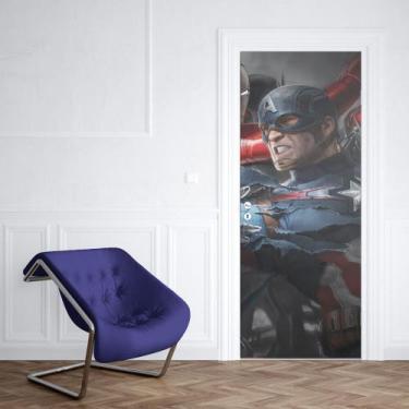 Imagem de Adesivo de Porta Capitão América 01 - Império da Impressão, G - 90cm x