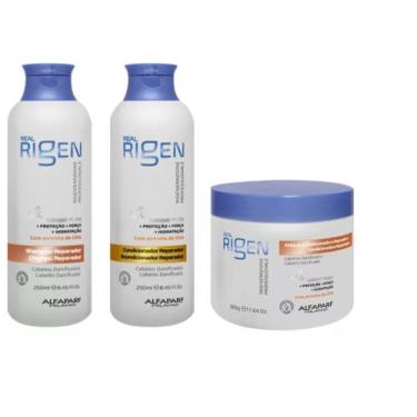 Imagem de Kit Alfaparf Real Rigen Repair Shamp + Cond E Masc Reparador