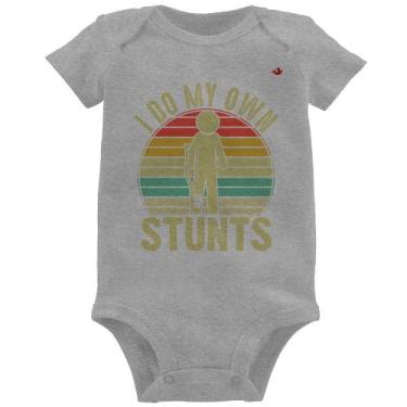 Imagem de Body Bebê I do my own stunts - Foca na Moda, Cinza, M